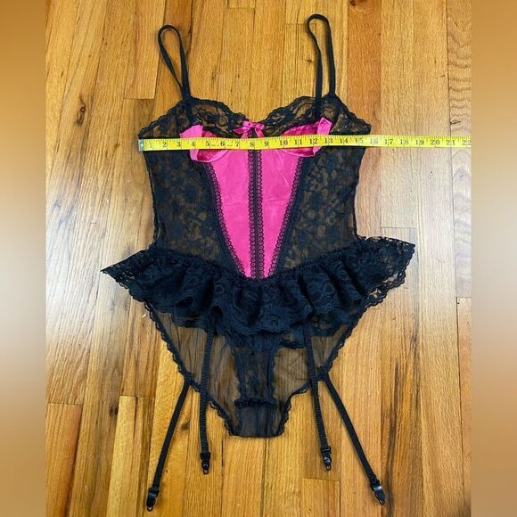 Vintage Nani Flower Nylon Teddie Bodysuit Corset Style M USA - Picture 4 of 6